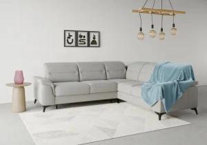 sit&more Ecksofa "Sinatra L-Form", optinal mit Kopfteilverstellung und Armteilfunktion, Metallfüße