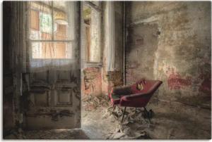 Artland Wandbild "Lost Place - roter Sessel I", Innenarchitektur, (1 St.), als Alubild, Outdoorbild, Leinwandbild, Poster, Wandaufkleber