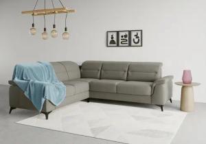 sit&more Ecksofa "Sinatra L-Form", optinal mit Kopfteilverstellung und Armteilfunktion, Metallfüße