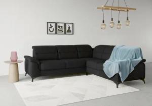 sit&more Ecksofa "Sinatra L-Form", optinal mit Kopfteilverstellung und Armteilfunktion, Metallfüße