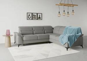 sit&more Ecksofa "Sinatra L-Form", optinal mit Kopfteilverstellung und Armteilfunktion, Metallfüße