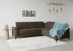 sit&more Ecksofa "Sinatra L-Form", optinal mit Kopfteilverstellung und Armteilfunktion, Metallfüße