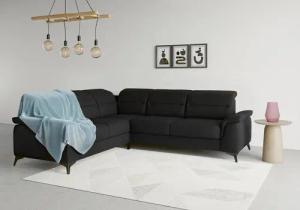 sit&more Ecksofa "Sinatra L-Form", optinal mit Kopfteilverstellung und Armteilfunktion, Metallfüße
