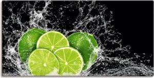 Artland Wandbild "Limone mit Spritzwasser", Obst Bilder, (1 St.), als Leinwandbild, Poster, Wandaufkleber in verschied. Größen