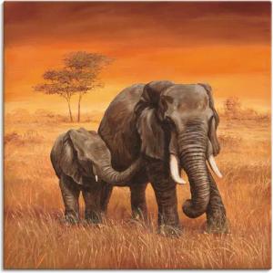 Artland Wandbild "Elefanten II", Wildtiere, (1 St.), als Alubild, Outdoorbild, Leinwandbild, Poster, Wandaufkleber