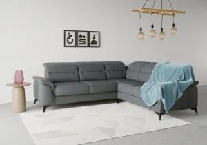 sit&more Ecksofa "Sinatra L-Form", optinal mit Kopfteilverstellung und Armteilfunktion, Metallfüße