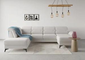 sit&more Wohnlandschaft "Sinatra U-Form", optional mit Kopfteilverstellung und Armteilfunktion, Metallfüße