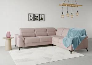 sit&more Ecksofa "Sinatra L-Form", optinal mit Kopfteilverstellung und Armteilfunktion, Metallfüße