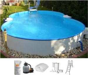 Clear Pool Achtformpool, (Set, 6 tlg.), 540x350x120 cm inkl. umfangreichem Zubehör für den Teileinbau