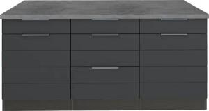 KOCHSTATION Unterschrank "KS-Luhe", 180 cm breit, für viel Stauraum, MDF-Fronten mit waagerechter Lisene