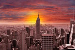 Papermoon Fototapete "New York bei Sonnenuntergang"