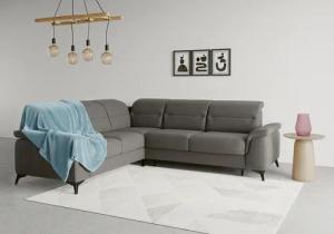 sit&more Ecksofa "Sinatra L-Form", optinal mit Kopfteilverstellung und Armteilfunktion, Metallfüße