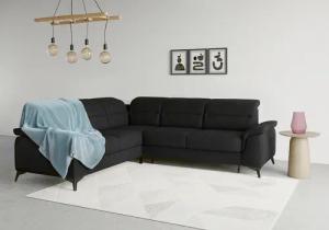 sit&more Ecksofa "Sinatra L-Form", optinal mit Kopfteilverstellung und Armteilfunktion, Metallfüße