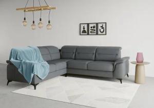 sit&more Ecksofa "Sinatra L-Form", optinal mit Kopfteilverstellung und Armteilfunktion, Metallfüße