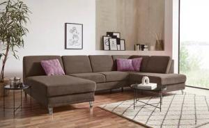 sit&more Wohnlandschaft "Clio U-Form", wahlweise mit Bettfunktion und Bettkasten, inklusive Federkern