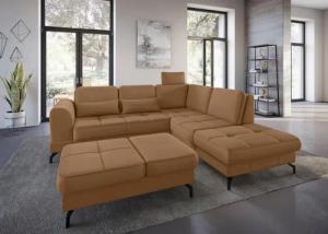 sit&more Ecksofa "Bendigo L-Form", inklusive Sitztiefenverstellung, Bodenfreiheit 12 cm, in 2 Fußfarben