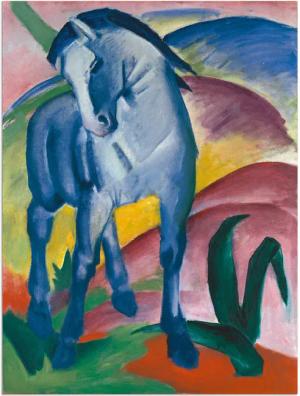Artland Wandbild "Blaues Pferd I. 1911.", Haustiere, (1 St.), als Alubild, Outdoorbild, Leinwandbild, Poster, Wandaufkleber