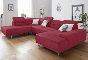sit&more Wohnlandschaft "Mariola U-Form", mit Federkern, inklusive Kopfteil- und Sitztiefenverstellung