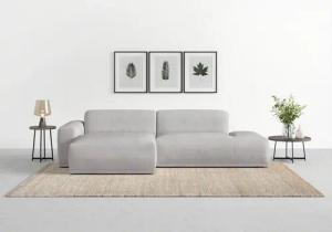 TRENDMANUFAKTUR Ecksofa Braga, aus 2 Teilen, moderner Cord-Stoff