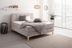 OTTO products Boxspringbett "Jelle", (5 St.), zertifizierte, recycelte Bezugsstoffe, verschiedene Ausführungen