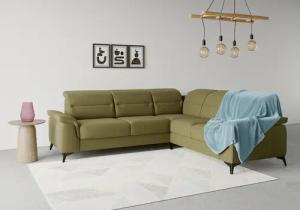 sit&more Ecksofa "Sinatra L-Form", optinal mit Kopfteilverstellung und Armteilfunktion, Metallfüße