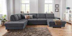 sit&more Wohnlandschaft "Santorini U-Form", mit Federkern und Sitztiefenverstellung, wahlweise mit Bettfunktion