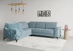 sit&more Ecksofa "Sinatra L-Form", optinal mit Kopfteilverstellung und Armteilfunktion, Metallfüße