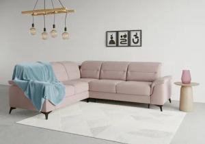 sit&more Ecksofa "Sinatra L-Form", optinal mit Kopfteilverstellung und Armteilfunktion, Metallfüße