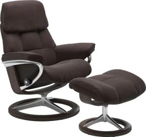 Stressless Hocker "Ruby", mit Signature Base, Gestell Eiche, Wenge, Braun & Schwarz