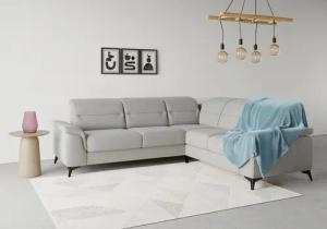 sit&more Ecksofa "Sinatra L-Form", optinal mit Kopfteilverstellung und Armteilfunktion, Metallfüße