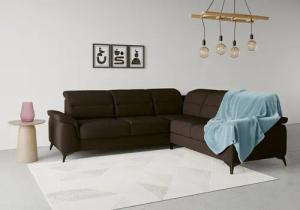 sit&more Ecksofa "Sinatra L-Form", optinal mit Kopfteilverstellung und Armteilfunktion, Metallfüße