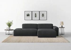 TRENDMANUFAKTUR Ecksofa Braga, aus 2 Teilen, moderner Cord-Stoff