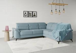 sit&more Ecksofa "Sinatra L-Form", optinal mit Kopfteilverstellung und Armteilfunktion, Metallfüße