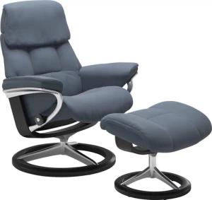 Stressless Hocker "Ruby", mit Signature Base, Gestell Eiche, Wenge, Braun & Schwarz