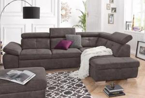 exxpo - sofa fashion Ecksofa "Spring, super bequem und komfortabel mit Armteil- und Kopfteilfunktion", wahlweise mit Bettfunktion und Bettkasten, L-Form