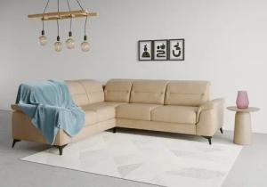 sit&more Ecksofa "Sinatra L-Form", optinal mit Kopfteilverstellung und Armteilfunktion, Metallfüße