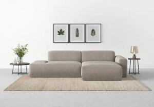 TRENDMANUFAKTUR Ecksofa Braga, aus 2 Teilen, moderner Cord-Stoff