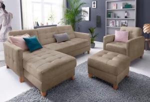 exxpo - sofa fashion Ecksofa "Elio, kompakt und komfortabel, bequem und zeitloses Design, L-Form", wahlweise mit Bettfunktion