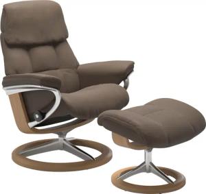 Stressless Hocker "Ruby", mit Signature Base, Gestell Eiche, Wenge, Braun & Schwarz