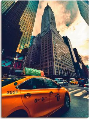 Artland Wandbild "Taxi in New York", Gebäude, (1 St.), als Leinwandbild, Poster in verschied. Größen