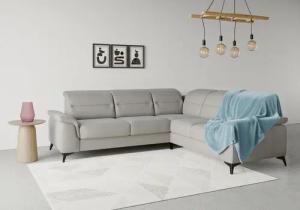 sit&more Ecksofa "Sinatra L-Form", optinal mit Kopfteilverstellung und Armteilfunktion, Metallfüße