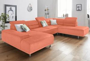 sit&more Wohnlandschaft "Mariola U-Form", mit Federkern, inklusive Kopfteil- und Sitztiefenverstellung