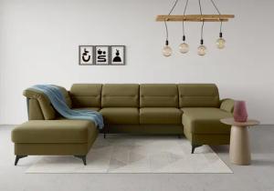 sit&more Wohnlandschaft "Sinatra U-Form", optional mit Kopfteilverstellung und Armteilfunktion, Metallfüße
