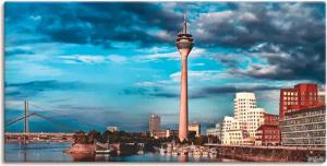 Artland Leinwandbild "Düsseldorf Skyline I", Deutschland, (1 St.), auf Keilrahmen gespannt