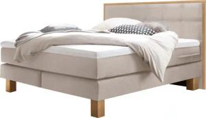 HASENA Boxspringbett "Cottage" mit gepolstertem Kopfteil, Kopfteilrahmen und Füsse aus massiver Eiche