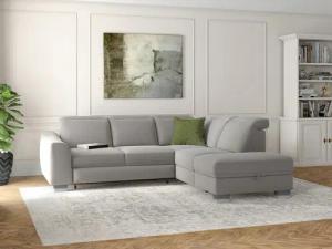 sit&more Ecksofa "Dundee L-Form", mit Federkern und Edelstahlfüßen, wahlweise mit Kopfteilverstellung
