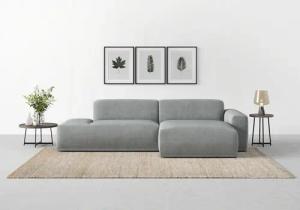 TRENDMANUFAKTUR Ecksofa Braga, aus 2 Teilen, moderner Cord-Stoff