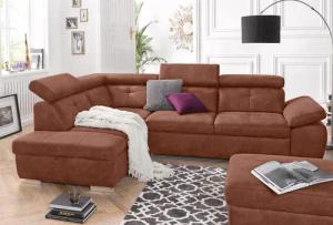 exxpo - sofa fashion Ecksofa "Spring, super bequem und komfortabel mit Armteil- und Kopfteilfunktion", wahlweise mit Bettfunktion und Bettkasten, L-Form