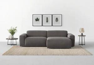 TRENDMANUFAKTUR Ecksofa "Braga, mit hochwertigem Kaltschaum, L-Form, in Cord erhältlich", (2 St.), modernes Sofa, Couch mit hohem Sitzkomfort, 255/72/160 cm (B/H/T)