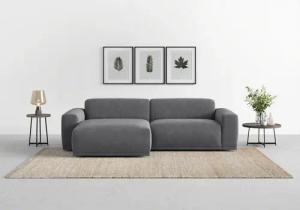 TRENDMANUFAKTUR Ecksofa "Braga, mit hochwertigem Kaltschaum, L-Form, in Cord erhältlich", (2 St.), modernes Sofa, Couch mit hohem Sitzkomfort, 255/72/160 cm (B/H/T)